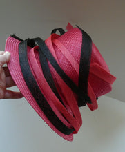 Load image into Gallery viewer, Vintage Bright Cerise Pink FORMAL Designer Hat; c 2000. Designed by EMMA B (unworn)
