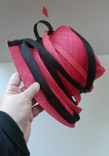 Load image into Gallery viewer, Vintage Bright Cerise Pink FORMAL Designer Hat; c 2000. Designed by EMMA B (unworn)
