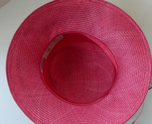 Load image into Gallery viewer, Vintage Bright Cerise Pink FORMAL Designer Hat; c 2000. Designed by EMMA B (unworn)
