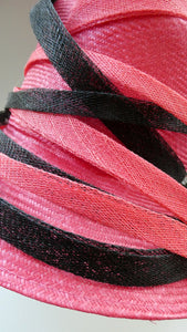 Vintage Bright Cerise Pink FORMAL Designer Hat; c 2000. Designed by EMMA B (unworn)