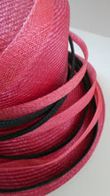 Load image into Gallery viewer, Vintage Bright Cerise Pink FORMAL Designer Hat; c 2000. Designed by EMMA B (unworn)
