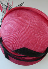 Load image into Gallery viewer, Vintage Bright Cerise Pink FORMAL Designer Hat; c 2000. Designed by EMMA B (unworn)
