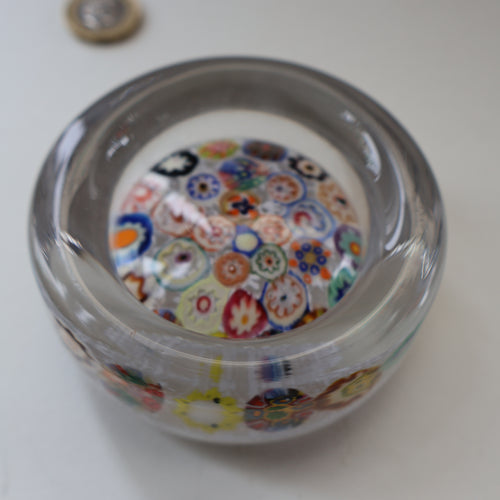 Vintage 1950s Vasart Paperweight Inside the Base of a Chunky Pin Dish or Small  Bowl
