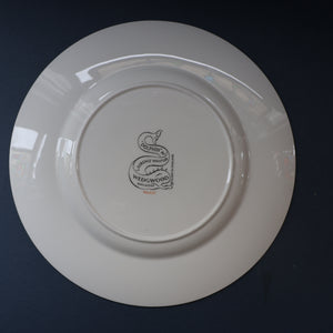 Large 1950s WEDGWOOD Plate. Dolphin Design by Sir Laurence Whistler. Pink Version
