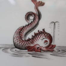 Load image into Gallery viewer, Large 1950s WEDGWOOD Plate. Dolphin Design by Sir Laurence Whistler. Pink Version
