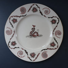 Load image into Gallery viewer, Large 1950s WEDGWOOD Plate. Dolphin Design by Sir Laurence Whistler. Pink Version
