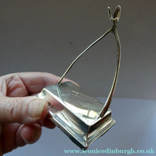 Load image into Gallery viewer, Antique Edwardian SILVER Pocket Watch Stand. Wishbone Design. Hallmarked 1906
