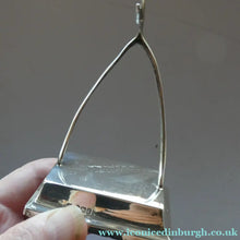 Load image into Gallery viewer, Antique Edwardian SILVER Pocket Watch Stand. Wishbone Design. Hallmarked 1906
