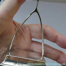 Load image into Gallery viewer, Antique Edwardian SILVER Pocket Watch Stand. Wishbone Design. Hallmarked 1906
