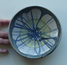 Load image into Gallery viewer, Margery Clinton Circular Shallow Bowl with a Hand-Painted Lustre Flowerhead
