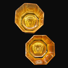 Load image into Gallery viewer, PAIR: Rosenthal Versace MEDUSA Limiere Rhapsody Amber Whisky Glasses
