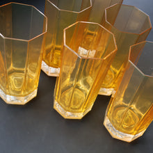 Load image into Gallery viewer, PAIR: Rosenthal Versace MEDUSA Limiere Rhapsody Amber Tall Highball Glasses
