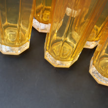 Load image into Gallery viewer, PAIR: Rosenthal Versace MEDUSA Limiere Rhapsody Amber Tall Highball Glasses
