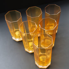 Load image into Gallery viewer, PAIR: Rosenthal Versace MEDUSA Limiere Rhapsody Amber Tall Highball Glasses

