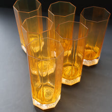 Load image into Gallery viewer, PAIR: Rosenthal Versace MEDUSA Limiere Rhapsody Amber Tall Highball Glasses
