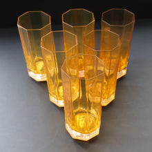Load image into Gallery viewer, PAIR: Rosenthal Versace MEDUSA Limiere Rhapsody Amber Tall Highball Glasses
