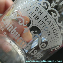 Load image into Gallery viewer, Saughton Park Edinburgh International Exhibition 1908 Souvenir Drinking Glasses

