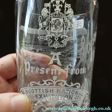 Load image into Gallery viewer, Saughton Park Edinburgh International Exhibition 1908 Souvenir Drinking Glasses
