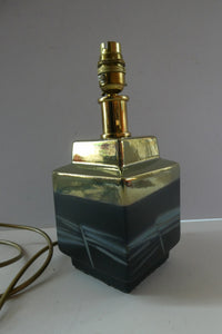 SCOTTISH POTTERY. Rare Margery Clinton Lustre Cube Shaped Lamp Base
