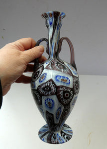Vintage Fratelli Toso Fused Millefiori Satin Glass Vase