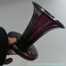 Load image into Gallery viewer, Stylish 1909 James POWELL for Whitefriars Glass Fluted Amethyst Vase. Trumpet Shaped.  5 inches
