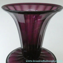 Load image into Gallery viewer, Stylish 1909 James POWELL for Whitefriars Glass Fluted Amethyst Vase. Trumpet Shaped.  5 inches
