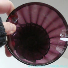 Load image into Gallery viewer, Stylish 1909 James POWELL for Whitefriars Glass Fluted Amethyst Vase. Trumpet Shaped.  5 inches
