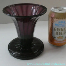 Load image into Gallery viewer, Stylish 1909 James POWELL for Whitefriars Glass Fluted Amethyst Vase. Trumpet Shaped.  5 inches

