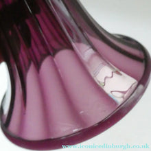 Load image into Gallery viewer, Stylish 1909 James POWELL for Whitefriars Glass Fluted Amethyst Vase. Trumpet Shaped.  5 inches
