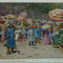 Load image into Gallery viewer, 1909 Watercolour Painting of The Rambla, Barcelona by WILLIAM WIEHE COLLINS (1862-1951)
