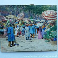 Load image into Gallery viewer, 1909 Watercolour Painting of The Rambla, Barcelona by WILLIAM WIEHE COLLINS (1862-1951)
