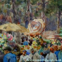 Load image into Gallery viewer, 1909 Watercolour Painting of The Rambla, Barcelona by WILLIAM WIEHE COLLINS (1862-1951)
