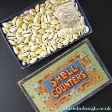 Load image into Gallery viewer, EDWARDIAN GAMES COUNTERS. Rare Art Nouveau Box with Original Shell Games Counters
