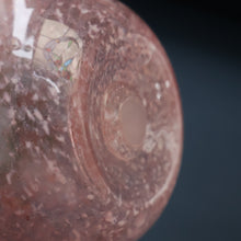 Load image into Gallery viewer, Later 1980s PERTHSHIRE GLASS Art Glass Vase. Thistle Shaped mottled pink and green shades. 7 inches high
