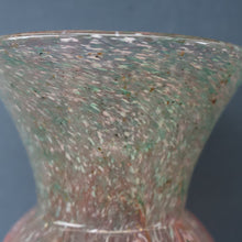 Load image into Gallery viewer, Later 1980s PERTHSHIRE GLASS Art Glass Vase. Thistle Shaped mottled pink and green shades. 7 inches high
