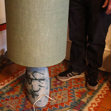Load image into Gallery viewer, LARGE 1970s TREMAEN &quot;Gwarra&quot; Lamp Base &amp; Original Hessian Shade by Peter Ellery
