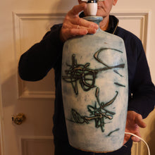 Load image into Gallery viewer, LARGE 1970s TREMAEN &quot;Gwarra&quot; Lamp Base &amp; Original Hessian Shade by Peter Ellery
