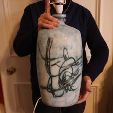 Load image into Gallery viewer, LARGE 1970s TREMAEN &quot;Gwarra&quot; Lamp Base &amp; Original Hessian Shade by Peter Ellery
