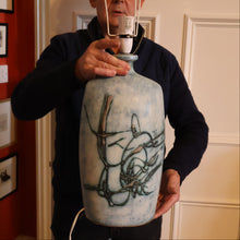 Load image into Gallery viewer, LARGE 1970s TREMAEN &quot;Gwarra&quot; Lamp Base &amp; Original Hessian Shade by Peter Ellery

