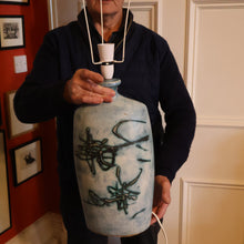 Load image into Gallery viewer, LARGE 1970s TREMAEN &quot;Gwarra&quot; Lamp Base &amp; Original Hessian Shade by Peter Ellery

