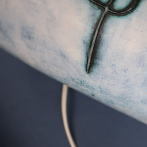 LARGE 1970s TREMAEN "Gwarra" Lamp Base & Original Hessian Shade by Peter Ellery