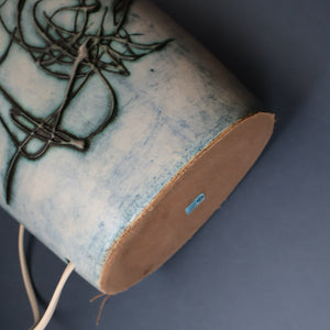 LARGE 1970s TREMAEN "Gwarra" Lamp Base & Original Hessian Shade by Peter Ellery