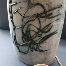 Load image into Gallery viewer, LARGE 1970s TREMAEN &quot;Gwarra&quot; Lamp Base &amp; Original Hessian Shade by Peter Ellery

