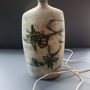LARGE 1970s TREMAEN "Gwarra" Lamp Base & Original Hessian Shade by Peter Ellery
