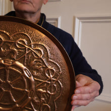 Load image into Gallery viewer, LARGE Early 20th Century Arts and Crafts Copper Decorative Tray or Wall Charger. 15 inches
