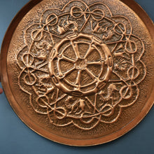 Load image into Gallery viewer, LARGE Early 20th Century Arts and Crafts Copper Decorative Tray or Wall Charger. 15 inches
