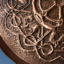 Load image into Gallery viewer, LARGE Early 20th Century Arts and Crafts Copper Decorative Tray or Wall Charger. 15 inches
