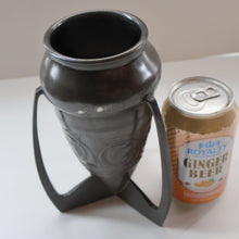Load image into Gallery viewer, ARCHIBALD KNOX. Antique Tudric (0226) Pewter Bomb Vase with Embossed Decoration; c 1910
