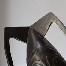 Load image into Gallery viewer, ARCHIBALD KNOX. Antique Tudric (0226) Pewter Bomb Vase with Embossed Decoration; c 1910
