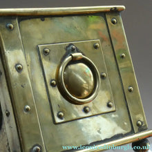 Load image into Gallery viewer, EXCEPTIONALLY LONG. Antique CELTIC REVIVAL Brass Planter with Repousse Knotword Pattern &amp; Ball Feet
